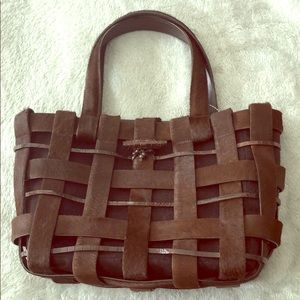Nancy Gonzalez mini tote brown pony/croc